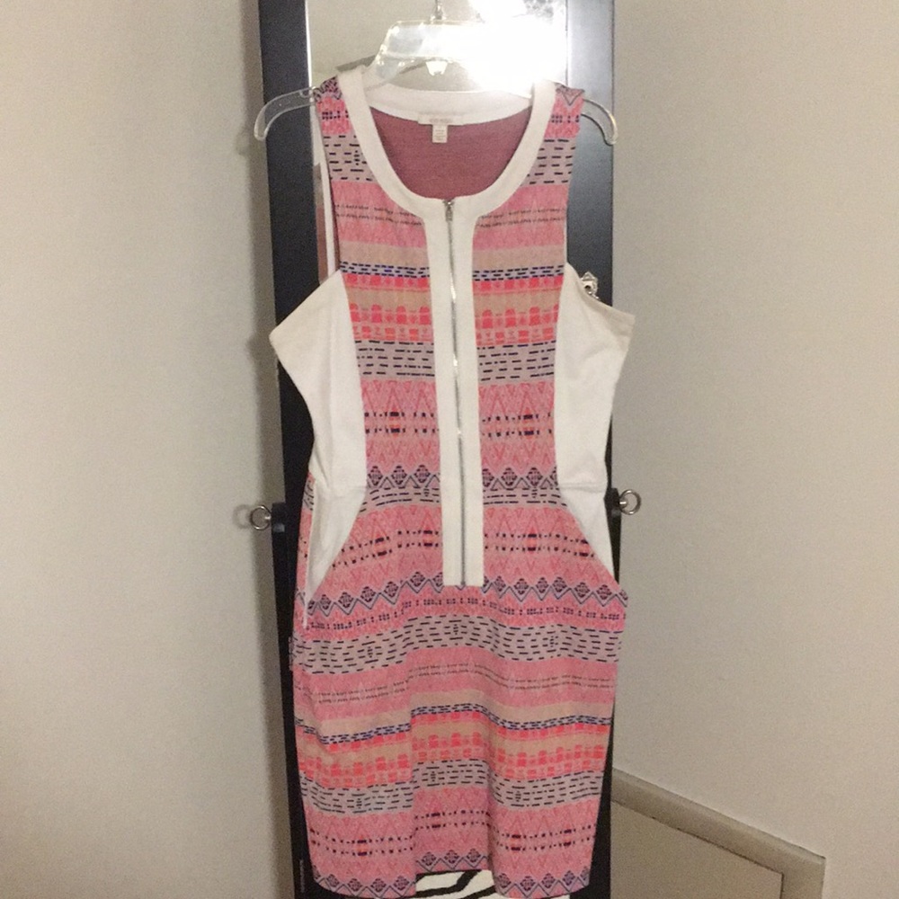 Pink geometric Ella Moss dress with pockets